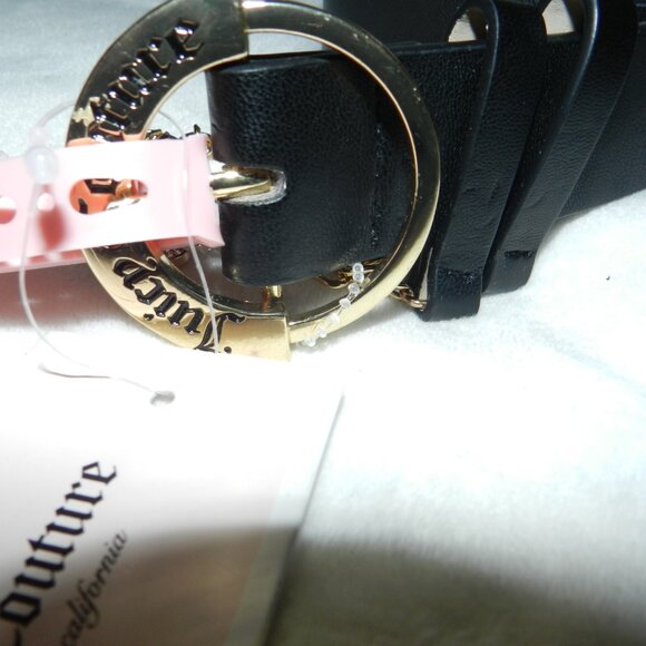 Juicy Couture Leather Belt Logo Buckle dangle charms RARE 🆕 📦⌚🏃🏻💨⚡🚚 - Picture 10 of 15